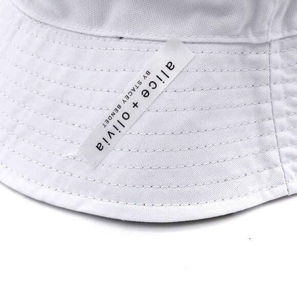 NWT Alice + Olivia x FabFitFun Reversible Bucket Hat Black & White Daisy Print main image 7